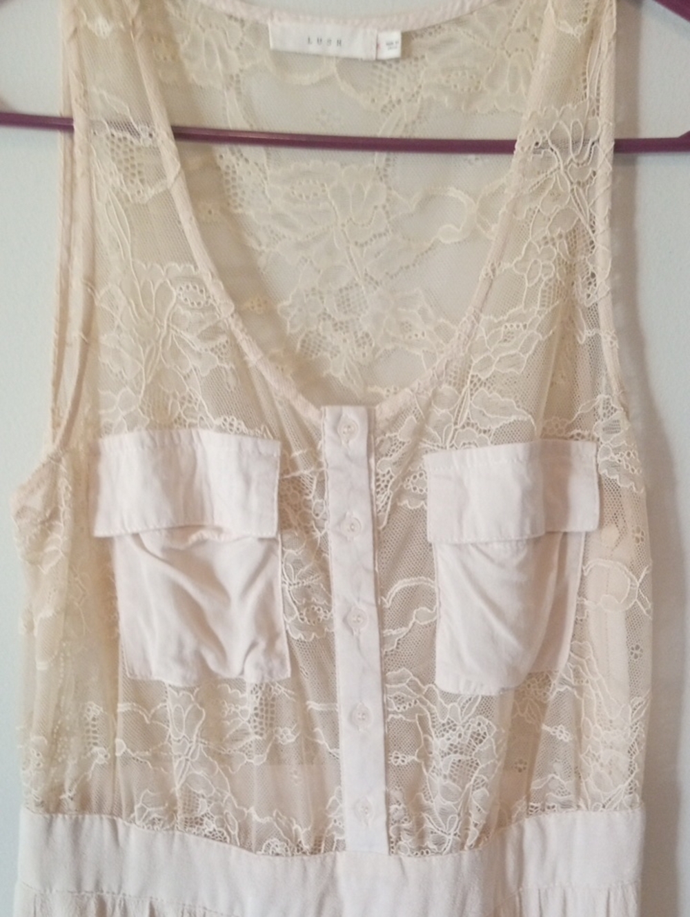 LUSH Cream Color Lace Dress - Picture 5 of 7